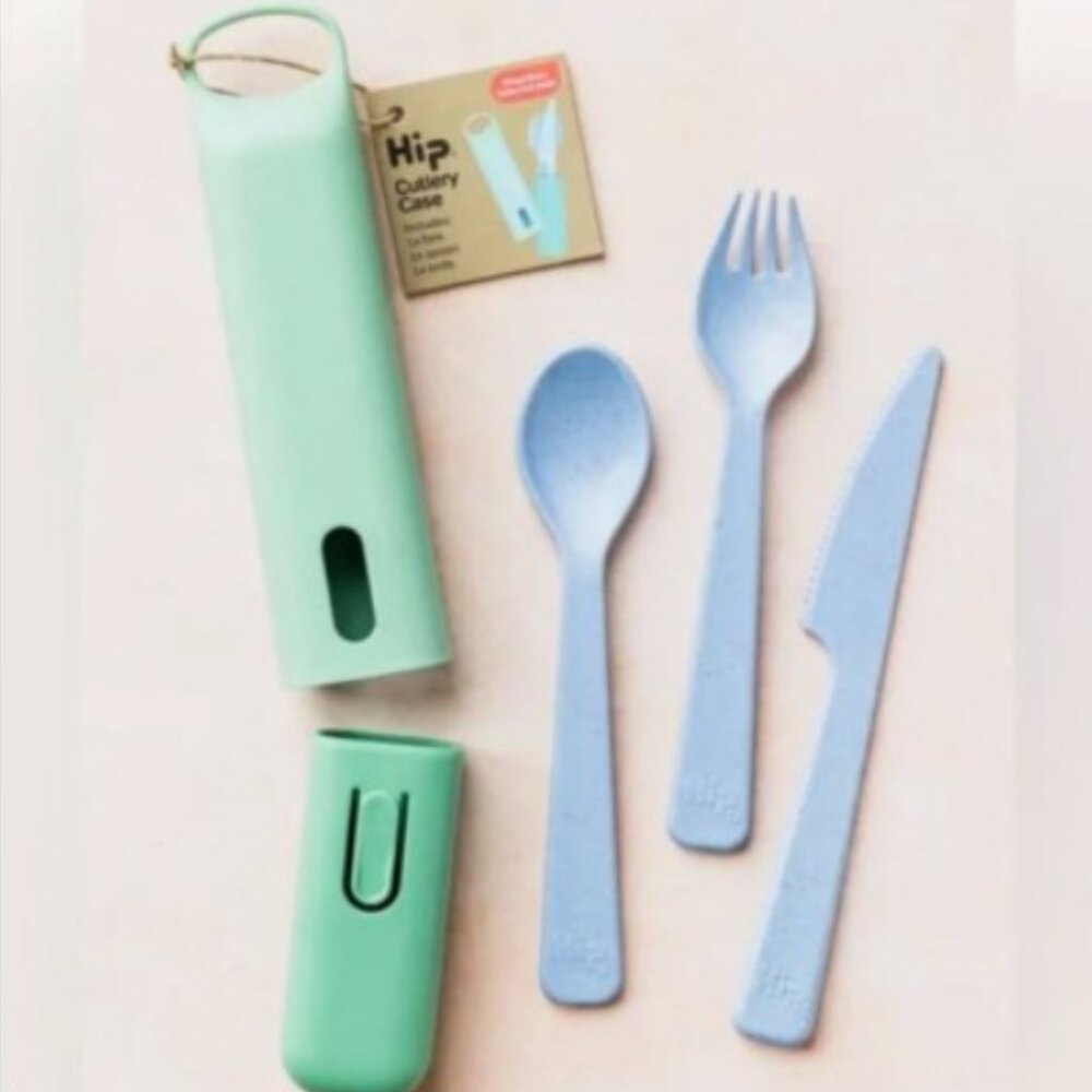 🔥3/$30 NIP HIP 3 Piece Cutlery Set Carrying Case Sustainable Travel Picnic Camp